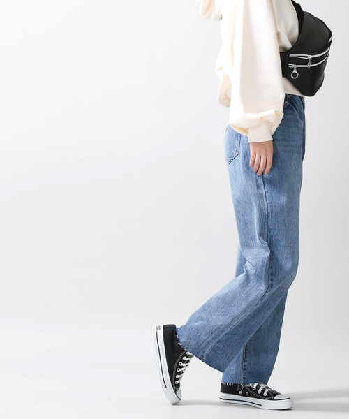 WEGO(ウィゴー)の「WEGO/デニムストレートワイドパンツ(デニムパンツ・レディース・インディゴブルー/ダークインディゴブルー/ライトインディゴブルー・MEDIUM/LARGE/SMALL)」の14枚目の写真