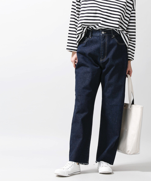 WEGO(ウィゴー)の「WEGO/デニムストレートワイドパンツ(デニムパンツ・レディース・インディゴブルー/ダークインディゴブルー/ライトインディゴブルー・MEDIUM/LARGE/SMALL)」の16枚目の写真