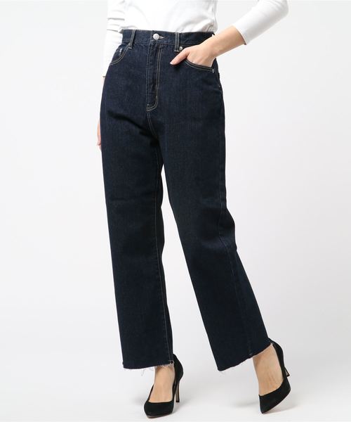 WEGO(ウィゴー)の「WEGO/デニムストレートワイドパンツ(デニムパンツ・レディース・インディゴブルー/ダークインディゴブルー/ライトインディゴブルー・MEDIUM/LARGE/SMALL)」の18枚目の写真