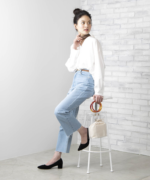 WEGO(ウィゴー)の「WEGO/デニムストレートワイドパンツ(デニムパンツ・レディース・インディゴブルー/ダークインディゴブルー/ライトインディゴブルー・MEDIUM/LARGE/SMALL)」の21枚目の写真