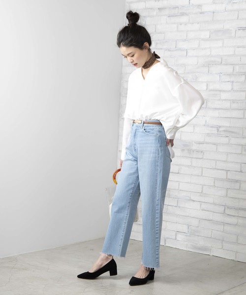 WEGO(ウィゴー)の「WEGO/デニムストレートワイドパンツ(デニムパンツ・レディース・インディゴブルー/ダークインディゴブルー/ライトインディゴブルー・MEDIUM/LARGE/SMALL)」の19枚目の写真