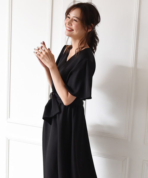 Luz Llena（ラズレナ）の「ベルト付きロングワンピース（ワンピース・レディース・ブラック/ベージュ/オレンジ・MEDIUM）」の4枚目の写真