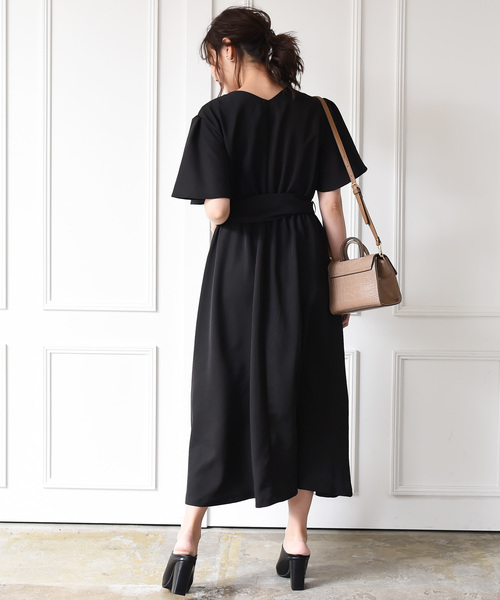 Luz Llena（ラズレナ）の「ベルト付きロングワンピース（ワンピース・レディース・ブラック/ベージュ/オレンジ・MEDIUM）」の6枚目の写真