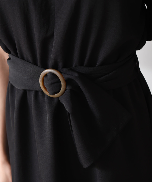 Luz Llena（ラズレナ）の「ベルト付きロングワンピース（ワンピース・レディース・ブラック/ベージュ/オレンジ・MEDIUM）」の9枚目の写真