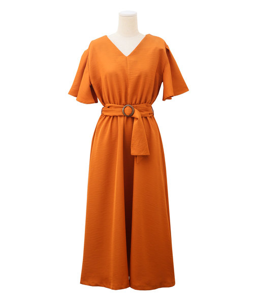 Luz Llena（ラズレナ）の「ベルト付きロングワンピース（ワンピース・レディース・ブラック/ベージュ/オレンジ・MEDIUM）」の10枚目の写真