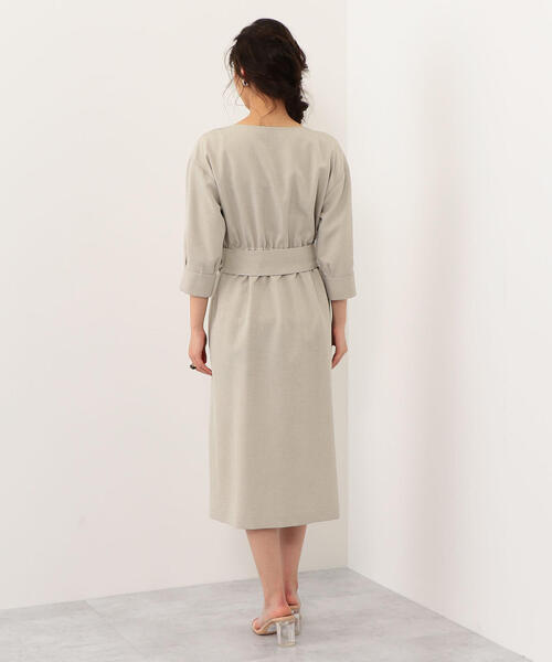 EMMEL REFINES（エメルリファインズ）の「【EMMEL REFINES】〔ハンドウォッシャブル〕FC H/WリネンライクPE フロントボタンワンピース（ワンピース・レディース・ナチュラル/ネイビー/ケリー・S/M）」の11枚目の写真