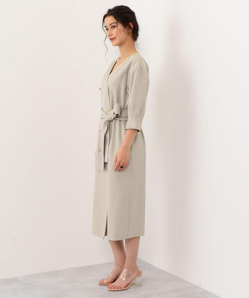 EMMEL REFINES（エメルリファインズ）の「【EMMEL REFINES】〔ハンドウォッシャブル〕FC H/WリネンライクPE フロントボタンワンピース（ワンピース・レディース・ナチュラル/ネイビー/ケリー・S/M）」の13枚目の写真