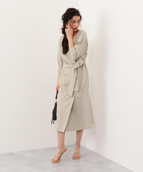 EMMEL REFINES（エメルリファインズ）の「【EMMEL REFINES】〔ハンドウォッシャブル〕FC H/WリネンライクPE フロントボタンワンピース（ワンピース・レディース・ナチュラル/ネイビー/ケリー・S/M）」の14枚目の写真