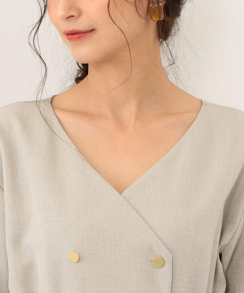 EMMEL REFINES（エメルリファインズ）の「【EMMEL REFINES】〔ハンドウォッシャブル〕FC H/WリネンライクPE フロントボタンワンピース（ワンピース・レディース・ナチュラル/ネイビー/ケリー・S/M）」の15枚目の写真