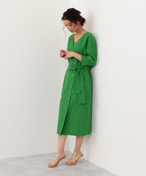 EMMEL REFINES（エメルリファインズ）の「【EMMEL REFINES】〔ハンドウォッシャブル〕FC H/WリネンライクPE フロントボタンワンピース（ワンピース・レディース・ナチュラル/ネイビー/ケリー・S/M）」の9枚目の写真