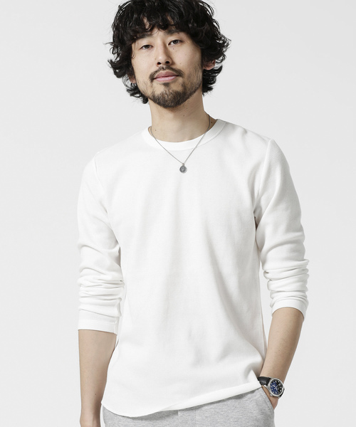 セール ワッフルラウンドｔシャツｌ ｓ Tシャツ カットソー Nano