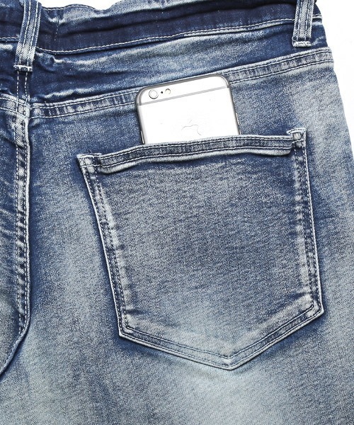 LUXSTYLE(ラグスタイル)の「ユーズド加工カットオフアンクルデニムスキニーパンツ(デニムパンツ・メンズ・インディゴブルー/ブルー/ブルー系その他/グレー/ブラック/ホワイト・S/M/L/XL)」の12枚目の写真