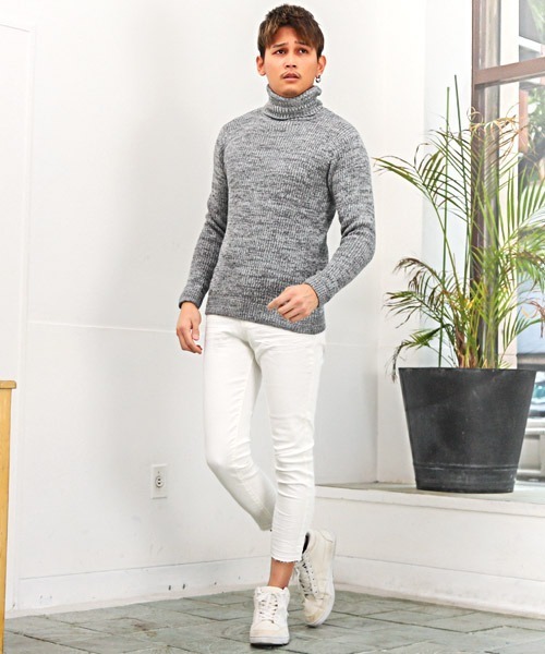 LUXSTYLE(ラグスタイル)の「ユーズド加工カットオフアンクルデニムスキニーパンツ(デニムパンツ・メンズ・インディゴブルー/ブルー/ブルー系その他/グレー/ブラック/ホワイト・S/M/L/XL)」の7枚目の写真