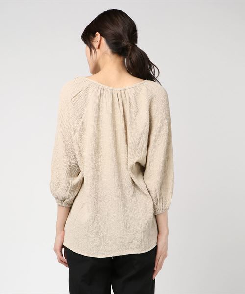LUGG NAGG(ラグナグ)の「【Jewelobe/ ジュエローブ】フロントボタンブラウス(シャツ/ブラウス・レディース・オフホワイト/ブルー/ベージュ・FREE)」の7枚目の写真