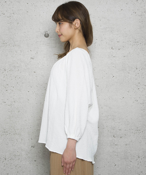 LUGG NAGG(ラグナグ)の「【Jewelobe/ ジュエローブ】フロントボタンブラウス(シャツ/ブラウス・レディース・オフホワイト/ブルー/ベージュ・FREE)」の5枚目の写真