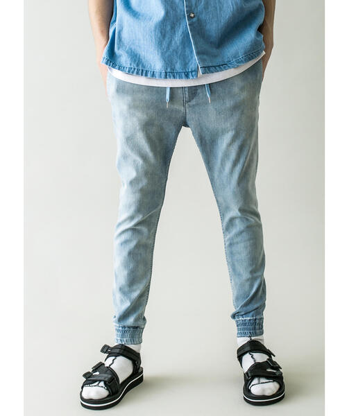 MONKEY TIME（モンキータイム）の「＜monkey time＞ ST TCR TWILL SKINNY JOGGER/ジョガーパンツ（その他パンツ・メンズ・ネイビー/ライトブルー・SMALL/MEDIUM/LARGE/X-LARGE）」の4枚目の写真