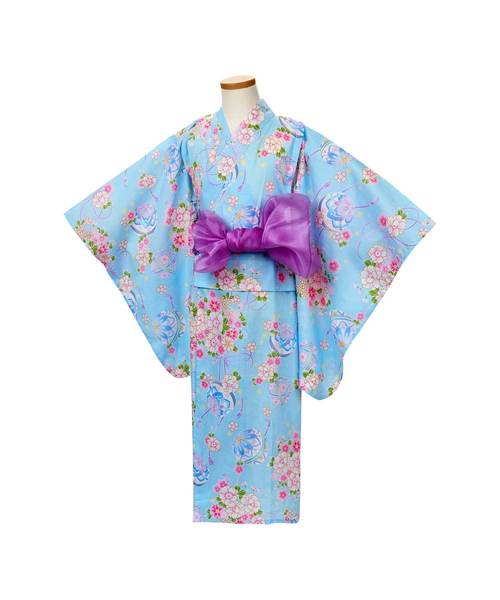 motherways(マザウェイズ)の「ガールズ 浴衣 全4柄(着物/浴衣)」|ブルー