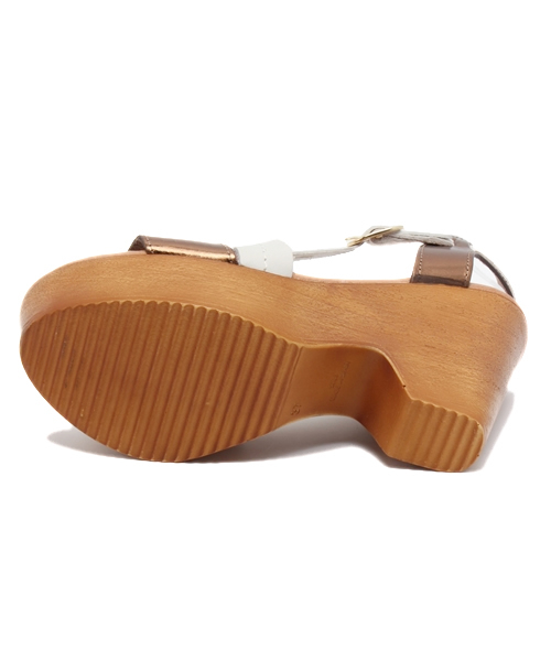 Soareak（ソアリーク）の「【GIANNI ZENNA】メタリック×ウェッジサンダル（サンダル・レディース・ダークブラウン/ベージュ・36/38/37）」の9枚目の写真