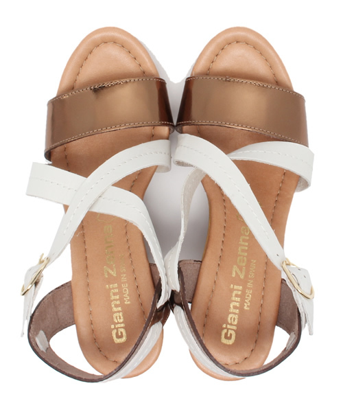 Soareak（ソアリーク）の「【GIANNI ZENNA】メタリック×ウェッジサンダル（サンダル・レディース・ダークブラウン/ベージュ・36/38/37）」の7枚目の写真