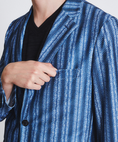 RECENCY OF MINE（リーセンシー オブ マイン）の「【Recency of Mine】FLEXメッシュジャージジャケット（テーラードジャケット・メンズ・ブラック/ブルー系その他/ブルー・44/46/48/50）」の8枚目の写真