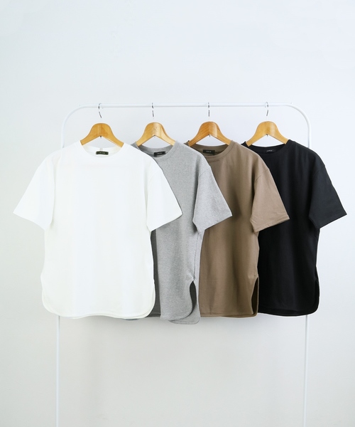 reca(レカ)の「スリット入りラウンド無地 Tシャツ(Tシャツ/カットソー・レディース・オフホワイト/ブラック/グレー/モカ・FREE)」の16枚目の写真