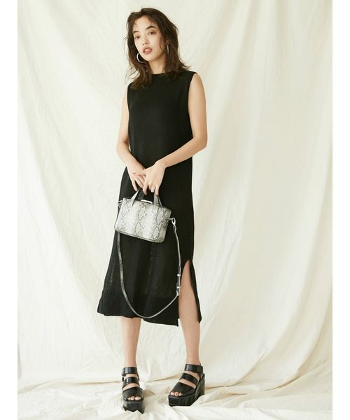 EVRIS（エヴリス）の「パイソンライクスクエアショルダーBAG（ショルダーバッグ・レディース・ホワイト/ブラック/ブラウン・FREE）」の18枚目の写真