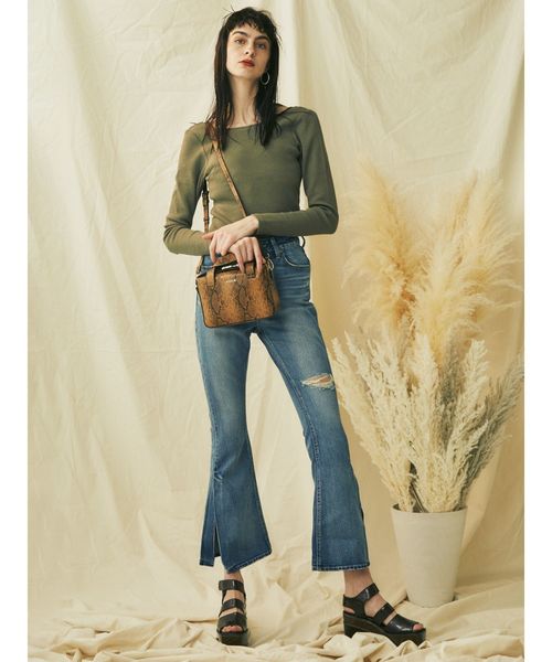 EVRIS（エヴリス）の「パイソンライクスクエアショルダーBAG（ショルダーバッグ・レディース・ホワイト/ブラック/ブラウン・FREE）」の21枚目の写真