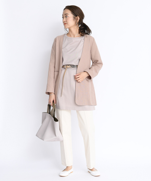 DouDou（ドゥドゥ）の「ベルト付BIGTシャツ（Tシャツ/カットソー・レディース・オフホワイト/ベージュ/ブラック・FREE）」の20枚目の写真