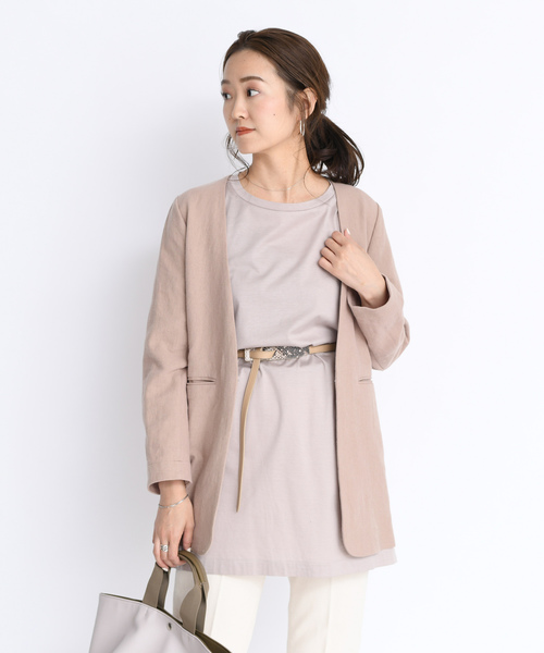 DouDou（ドゥドゥ）の「ベルト付BIGTシャツ（Tシャツ/カットソー・レディース・オフホワイト/ベージュ/ブラック・FREE）」の15枚目の写真