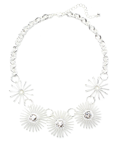 VICKY(ビッキー)の「メタリックフラワーネックレス(ネックレス・レディース・シルバー/ゴールド・FREE)」の1枚目の写真