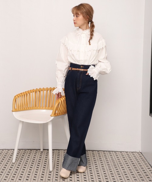 one after another NICE CLAUP（ワンアフターアナザーナイスクラップ）の「ヴィンテージフリルブラウス（シャツ/ブラウス・レディース・ブラック/ベージュ/オフホワイト・FREE）」の16枚目の写真