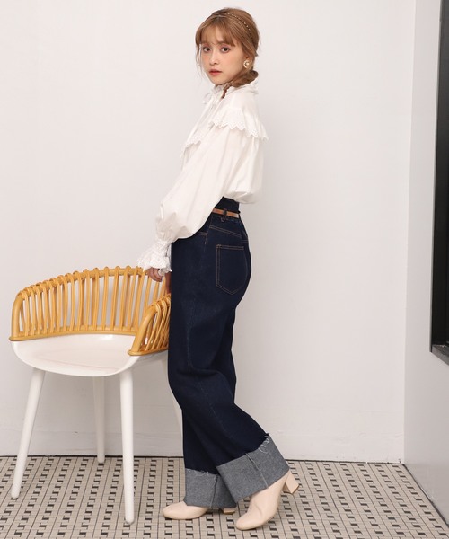 one after another NICE CLAUP（ワンアフターアナザーナイスクラップ）の「ヴィンテージフリルブラウス（シャツ/ブラウス・レディース・ブラック/ベージュ/オフホワイト・FREE）」の17枚目の写真