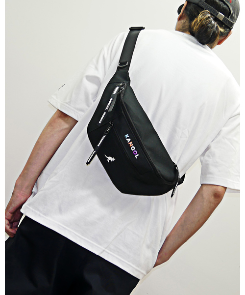 KANGOL（カンゴール）の「【 KANGOL / カンゴール 】 カラフルロゴ プリント ウェストバッグ（ボディバッグ/ウエストポーチ・メンズ・ブラック/ベージュ/グレー/ブラック×ホワイト・FREE）」の10枚目の写真
