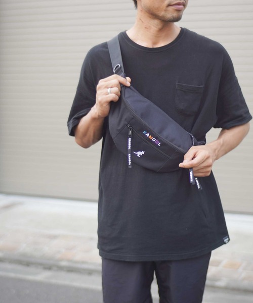 KANGOL（カンゴール）の「【 KANGOL / カンゴール 】 カラフルロゴ プリント ウェストバッグ（ボディバッグ/ウエストポーチ・メンズ・ブラック/ベージュ/グレー/ブラック×ホワイト・FREE）」の14枚目の写真