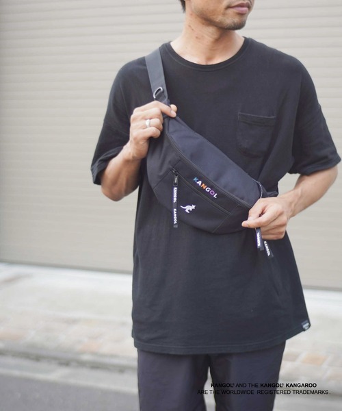KANGOL（カンゴール）の「【 KANGOL / カンゴール 】 カラフルロゴ プリント ウェストバッグ（ボディバッグ/ウエストポーチ・メンズ・ブラック/ベージュ/グレー/ブラック×ホワイト・FREE）」の15枚目の写真