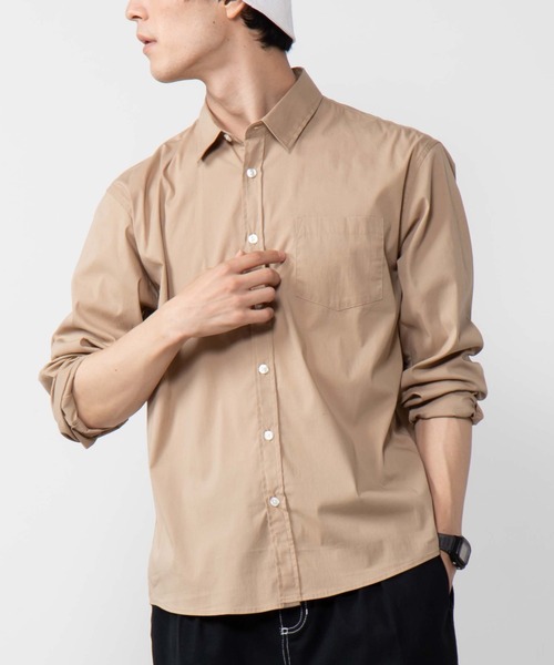 WEGO(ウィゴー)の「WEGO/ストレッチブロードポプリンシャツ(シャツ/ブラウス・メンズ・ホワイト/ブラック/ベージュ/ワイン/カーキ・SMALL/MEDIUM/LARGE/X-LARGE)」の3枚目の写真