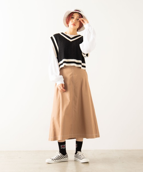 WEGO(ウィゴー)の「WEGO/チノフレアスカート(スカート・レディース・ブラック/ライトブラウン/ベージュ/カーキ・MEDIUM/SMALL/X-SMALL/LARGE)」の14枚目の写真