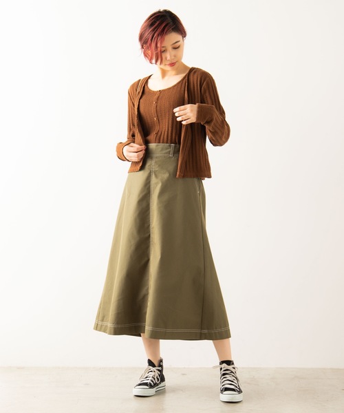 WEGO(ウィゴー)の「WEGO/チノフレアスカート(スカート・レディース・ブラック/ライトブラウン/ベージュ/カーキ・MEDIUM/SMALL/X-SMALL/LARGE)」の7枚目の写真