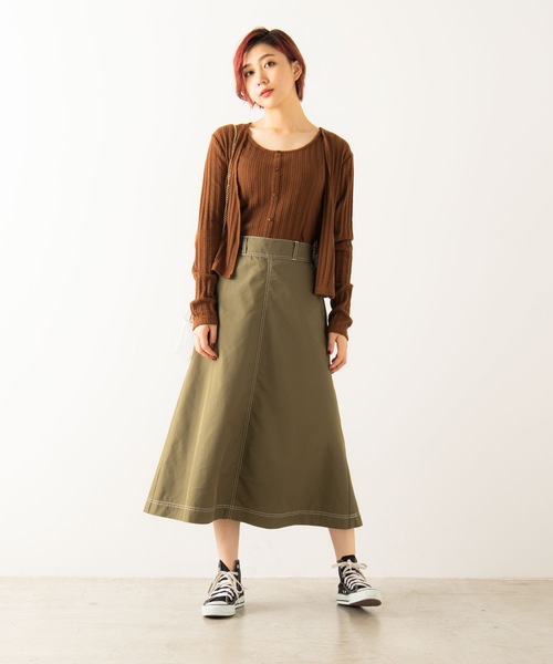 WEGO(ウィゴー)の「WEGO/チノフレアスカート(スカート・レディース・ブラック/ライトブラウン/ベージュ/カーキ・MEDIUM/SMALL/X-SMALL/LARGE)」の8枚目の写真