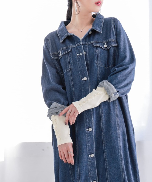 n'OrLABEL(ノアールレーベル)の「【吸湿発熱・保温】スクエア&Vネック2wayロンT(Tシャツ/カットソー・レディース・ブラック/アイボリー/モカ/バーガンディー/グレイッシュブルー/チャコール/ダークグレー/ネイビー・LL/M/L)」の20枚目の写真
