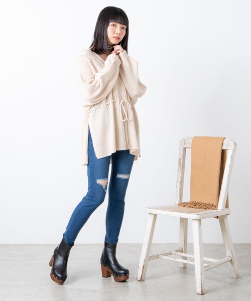 WEGO(ウィゴー)の「WEGO/ドロストチュニックセーター(ニット/セーター・レディース・ライトグレー/ライトベージュ・FREE)」の17枚目の写真