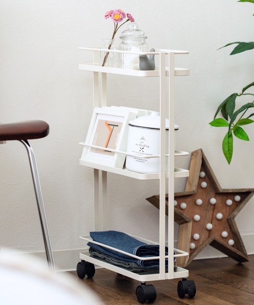 東京家具（トウキョウカグ）の「マルチスリムワゴン　TUBER（収納グッズ・レディース・ホワイト/ブラック・FREE）」の3枚目の写真