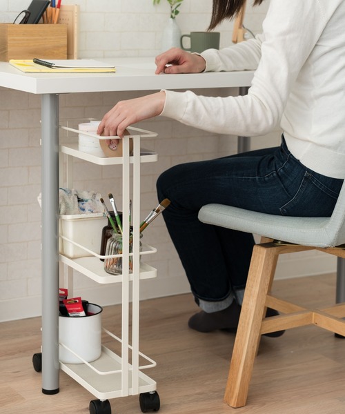 東京家具（トウキョウカグ）の「マルチスリムワゴン　TUBER（収納グッズ・レディース・ホワイト/ブラック・FREE）」の4枚目の写真