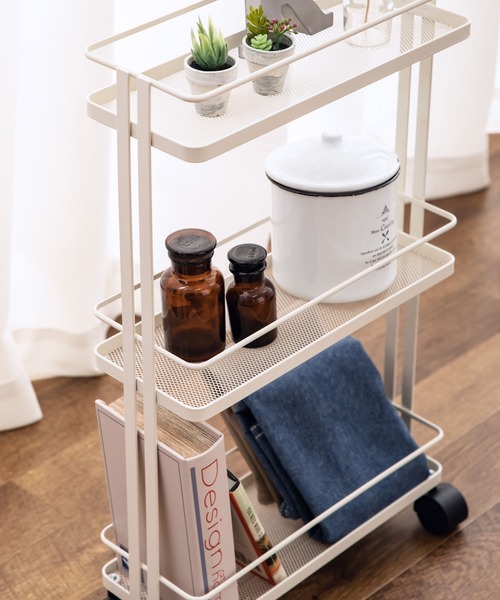 東京家具（トウキョウカグ）の「マルチスリムワゴン　TUBER（収納グッズ・レディース・ホワイト/ブラック・FREE）」の6枚目の写真