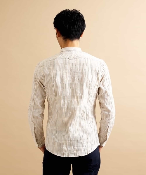 MICHEL KLEIN HOMME (ミッシェルクランオム)の「シャツ(タックグレンチェック)(シャツ/ブラウス・メンズ・ベージュ/ブルー・46/48/MEDIUM/LARGE)」の18枚目の写真