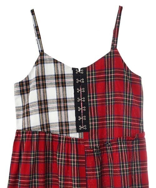 Candy Stripper(キャンディストリッパー)の「CHECK COMBINED CAMISOLE ワンピース(ワンピース・レディース・レッド/オレンジ・1/2)」の10枚目の写真