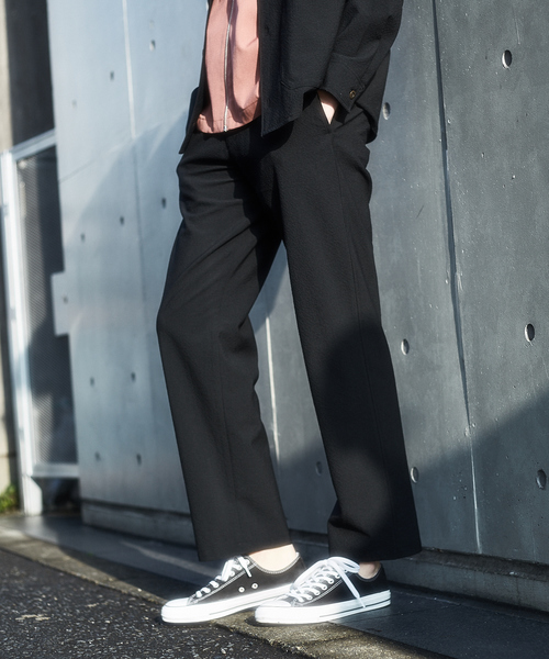 ABAHOUSE（アバハウス）の「【セットアップ対応】ツイルサッカー イージー　ストレートパンツ（その他パンツ・メンズ・ブラック/ブラウン/ネイビー・44/46/48）」の4枚目の写真