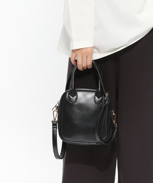 LAKOLE（ラコレ）の「スクエアボストンショルダーバッグ / LAKOLE（ショルダーバッグ・レディース・ブラック/オフホワイト・FREE）」の20枚目の写真