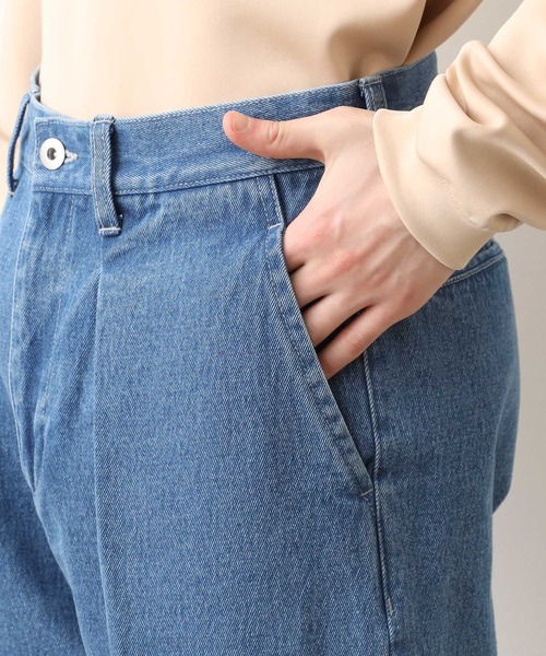 JUNRED(ジュンレッド)の「ミドルオンスデニムワイドテーパードタックパンツ(デニムパンツ・メンズ・ブルー/ネイビー・S/M/L)」の3枚目の写真