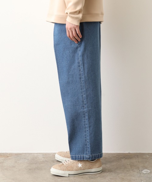 JUNRED(ジュンレッド)の「ミドルオンスデニムワイドテーパードタックパンツ(デニムパンツ・メンズ・ブルー/ネイビー・S/M/L)」の6枚目の写真
